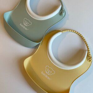 BabyBjorn S/2 Baby Bib Dishwasher Friendly NWOT
